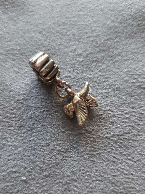 Vintage Jewelry - Vintage Sterling Silver Hummingbird Dangle Charm - Pandora-Compatible